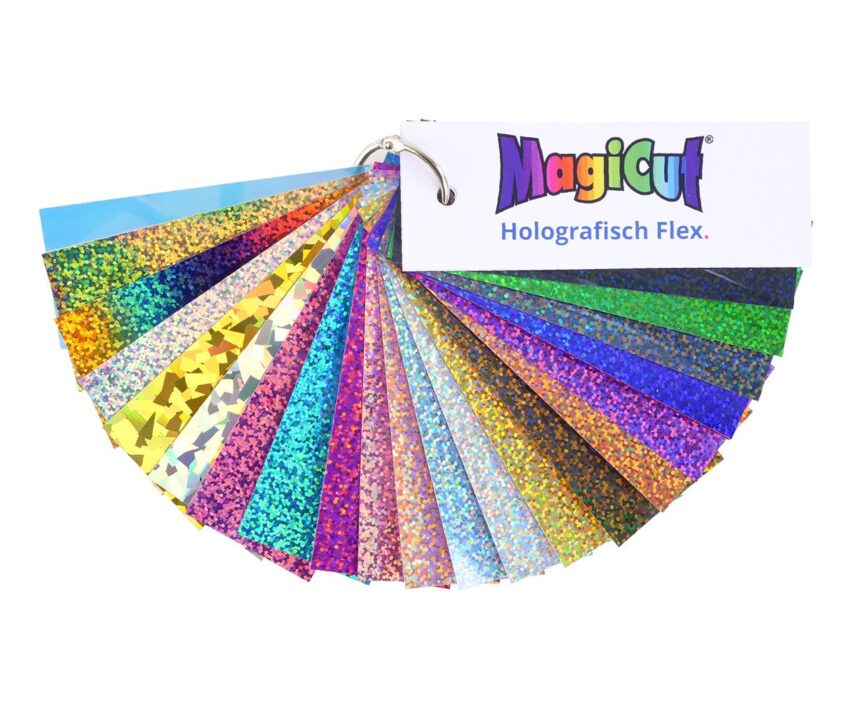 Kleurenwaaier Holografische Flexfolie open