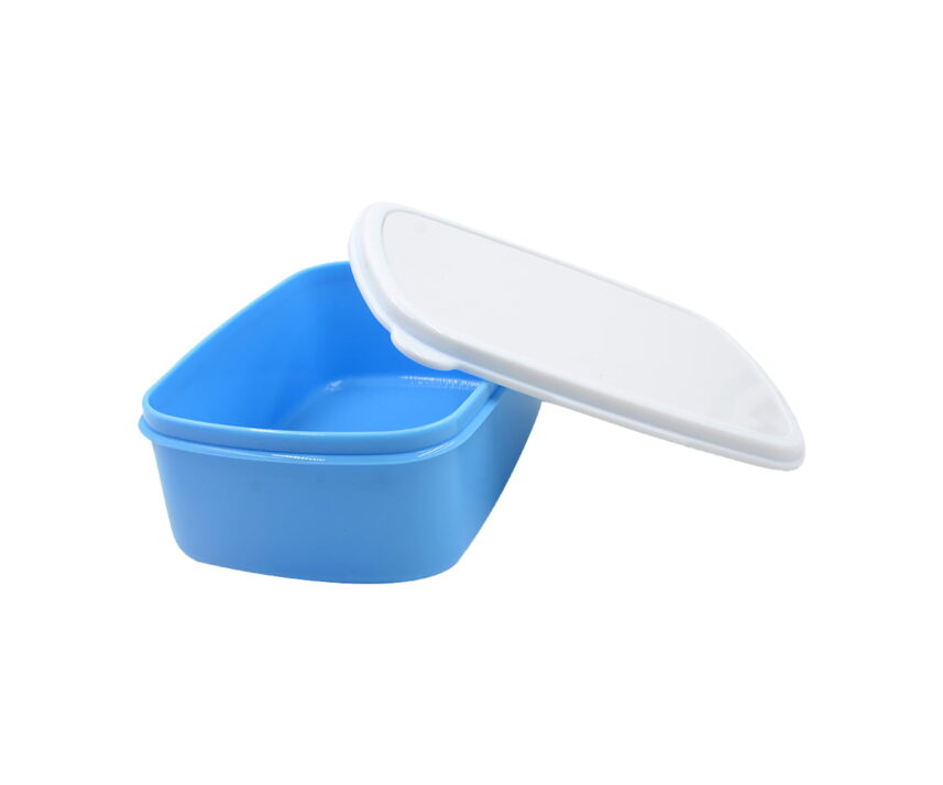 Lunchbox Blauw zijkant open