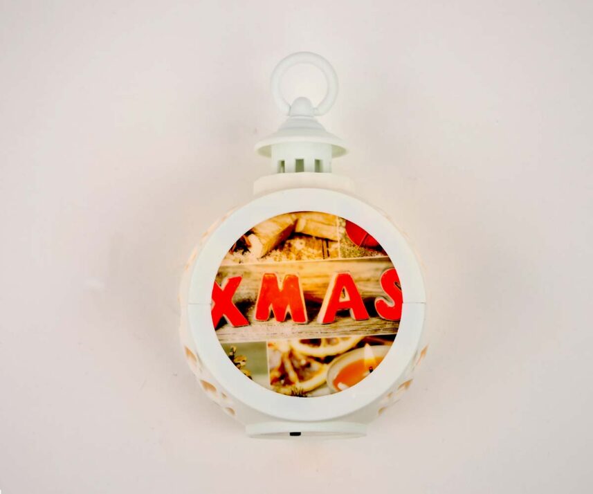 Kerstlantaren aan