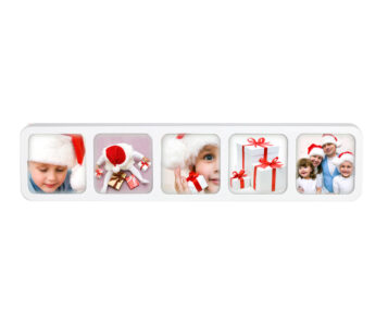 Plastic Fotoframe wit kerst
