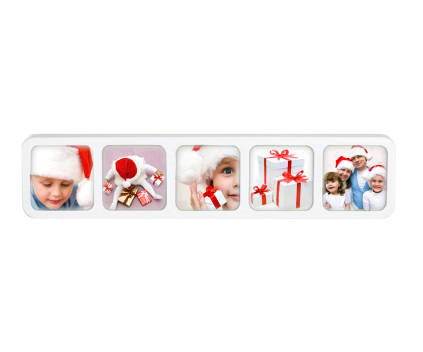 Plastic Fotoframe wit kerst